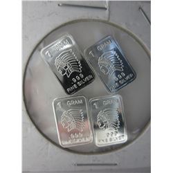 6 x .999 Fine Silver Native Indian Head Dress bars