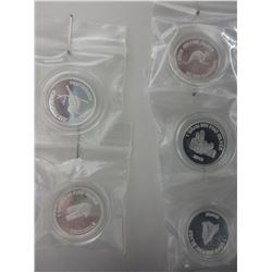5 x .999 Silver rounds-only 1000 minted