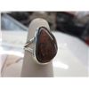 Image 1 : .925 Silver 18CT Ammolite free form ring