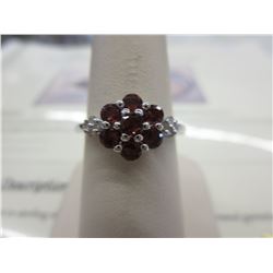 Diamond & Garnet ladies cocktail ring
