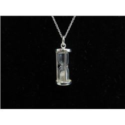 0.5 CT Diamond chip working hourglass necklace