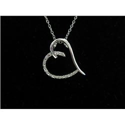 Sterling Silver & Diamond heart necklace