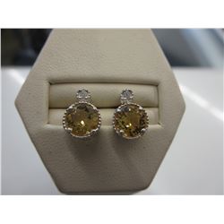 New - Citrine & Diamond filigree stud earrings
