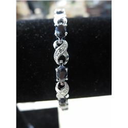 6 CT Blue Sapphire & Diamond tennis bracelet