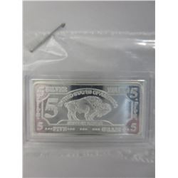.999 Fine Silver US Buffalo 5 g sealed bar