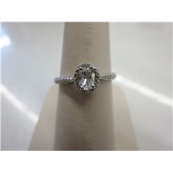 White Topaz & Diamond solitaire dinner ring