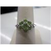 Image 1 : Green Peridot cluster ring set with 8 Diamonds