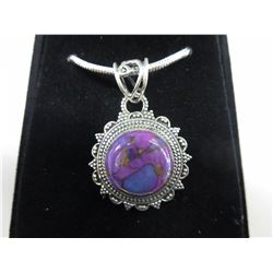 Purple Turquoise pendant & chain set