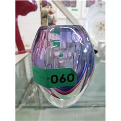 Triple cased crystal vase - clear to purple