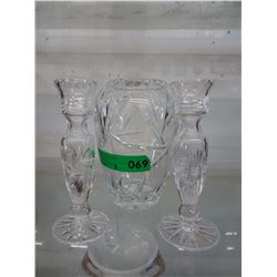 3 Pinwheel crystal vases