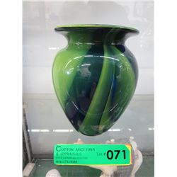 Stunning - Hand blown Cobalt & Green vase