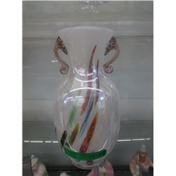 Large glass vase - Murano style w/ applied handles