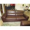 Image 2 : NEW - Brown leather sofa & chair