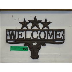 Cast iron longhorn Welcome sign