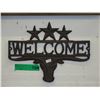 Image 1 : Cast iron longhorn Welcome sign