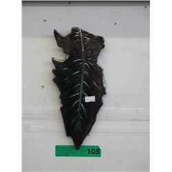 Signed "Ruby Hansen" glass leaf wall plaque