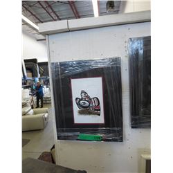Framed Richard Shorty print "Raven & Little One"