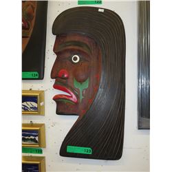 Signed - Greg Joseph wall carving "Sko-Mish Chief"