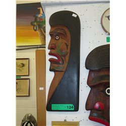 Signed - Greg Joseph wall carving "Sko-Mish Chief"