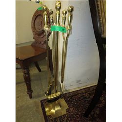 Brass plated fireplace tools - Used