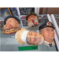 4 Bosson's hand painted character wall masks