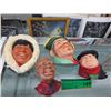 Image 1 : 4 Bosson's hand painted character wall masks