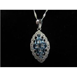 Blue Topaz Pendant set in Sterling Silver