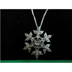 New - Diamond Snowflake design pendant & chain