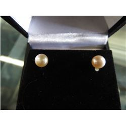 New - Button Pearl Earrings
