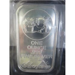 Miner & Burro Motif Silver bar