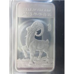 2015 Year of the Ram Silver Bar