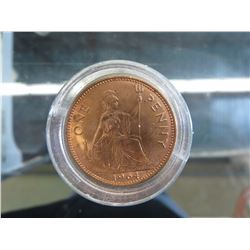 20 English 1964 Large Britannia motif Pennies