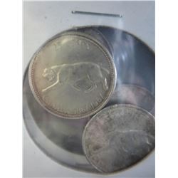4 x Canada 1967 Cougar Quarters - 25 cent coins