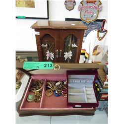 3 Jewelry boxes & contents