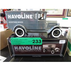Ertl scale model die-cast bank - Havoline
