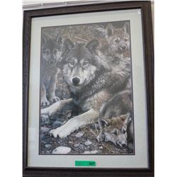 Framed print of wolves