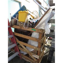 Bin of miscellaneous household goods