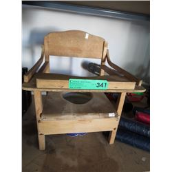 Vintage wood potty chair with potty
