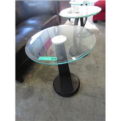 NEW round glass top side table