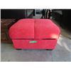 Image 1 : Red velour storage ottoman