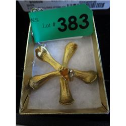 RISIS - 24 KT Gold plated natural orchid pendant