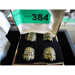 4 Vintage 60's Brass Indian Chief rings