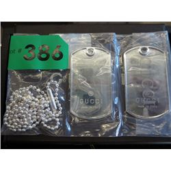NEW - Gucci Sterling Silver dog tags & chain