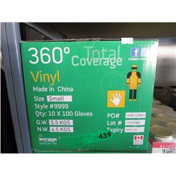 Case of  size small vinyl gloves