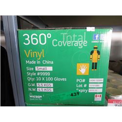 Case of  size small vinyl gloves