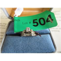 Estate 14 KT gold diamond engagement ring set