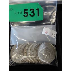 10 Canadian Silver 50 Cent pieces -1940's