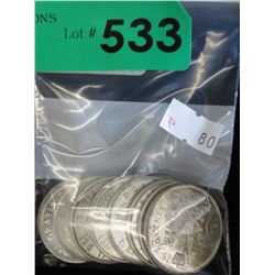 10 Canadian Silver 50 cent pieces -1960's