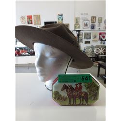 Vintage - "Official" Boy Scout hat & Mountie tin