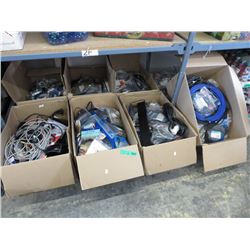 8 Large boxes of electronic cable & wires
